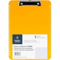 Business Source Flat Clip Clipboard, Neon, Orange, 9" Width x 12" Length, BSN01866