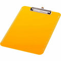 Business Source Flat Clip Clipboard, Neon, Orange, 9" Width x 12" Length, BSN01866