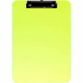 Business Source Flat Clip Clipboard, Neon, Green, 9" Width x 12" Length, BSN01867