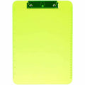 Business Source Flat Clip Clipboard, Neon, Green, 9" Width x 12" Length, BSN01867