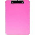 Business Source Flat Clip Clipboard, Neon Pink, 9" Width x 12" Length, BSN01868
