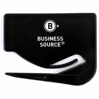 Business Source Slide Letter Opener, Black, 50EA/BX 6BX/CT — view 1