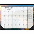 House of Doolittle Monthly Desk Pad Calendar Earthscapes Seascapes 22 x 17 Inches, Black, HOD138