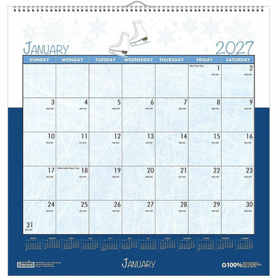 House of Doolittle Monthly Wall Calendar Seasonal Holiday Depictions 12 x 12 Inches, HOD338