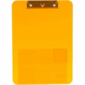 Business Source Flat Clip Clipboard, Neon, Orange, 9" Width x 12" Length, 6 / Bundle, BSN01866BD