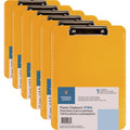 Business Source Flat Clip Clipboard, Neon, Orange, 9" Width x 12" Length, 6 / Bundle, BSN01866BD
