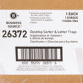 Business Source Smart Sorter Letter Tray/Organizer, Black, 1 Box, BSN26372