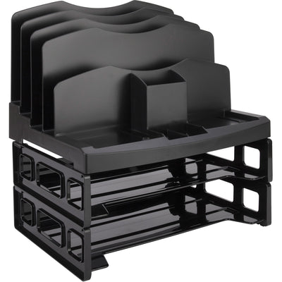 Business Source Smart Sorter Letter Tray/Organizer, Black, 1 Box — view 1