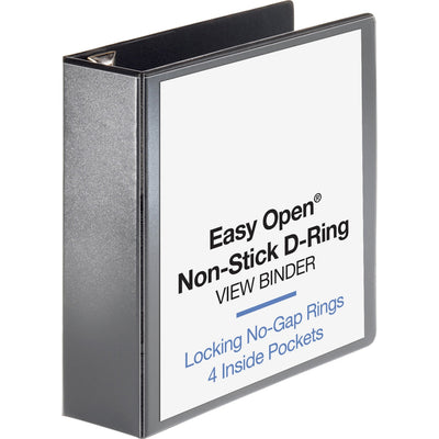 Business Source Locking D-Ring View Binder, Black, 8 1/2" Width x 11" Length, 6EA/CT — view 1