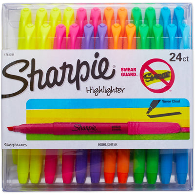 Newell Sharpie Chisel Tip Highlighter, 24 / Pack, SAN1761791