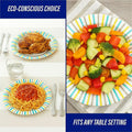 Genuine Joe 7" Printed Paper Plates, Assorted, 4 / Carton, GJO10321CT