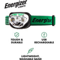 Energizer Vision Ultra HD Rechargeable Headlamp (Includes USB Charging Cable), Green, EVEENHDFRLP