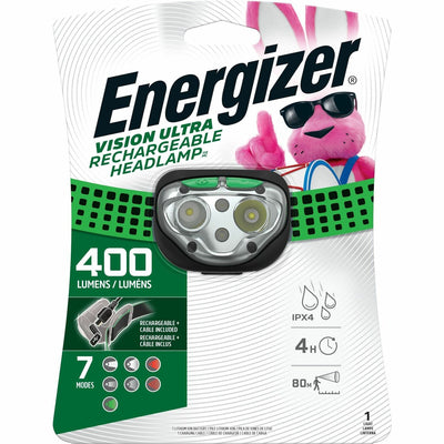 Energizer Vision Ultra HD Rechargeable Headlamp (Includes USB Charging Cable), Green, EVEENHDFRLP