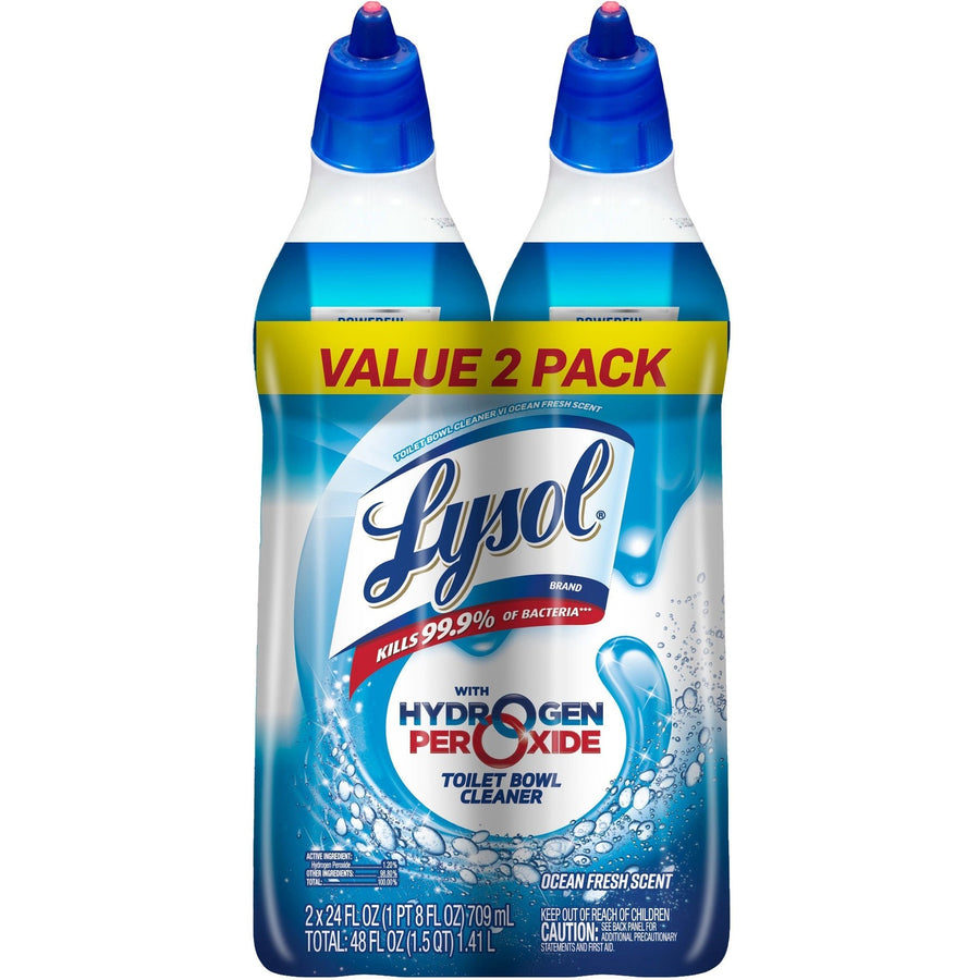 Lysol Hydrogen Peroxide Toilet Cleaner, Blue, Residue-free, 2 / Pack, RAC96084
