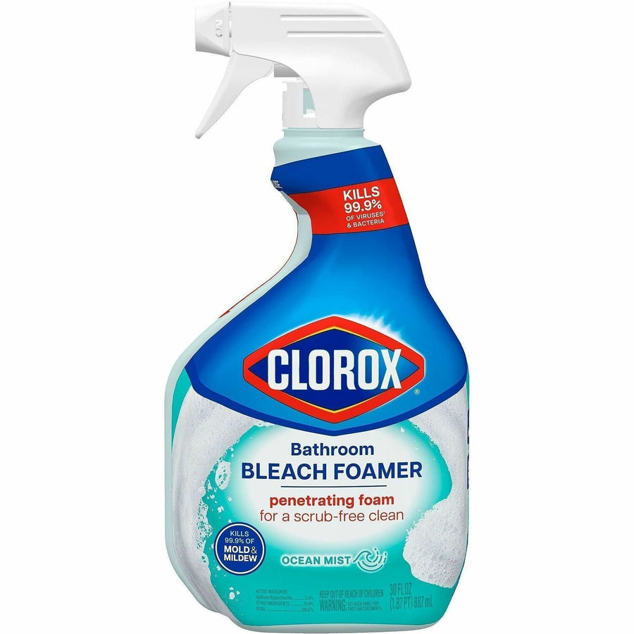 Clorox Disinfecting Bathroom Foamer with Bleach, 2.95" x 10.20", Clear, Disinfectant, CLO30614