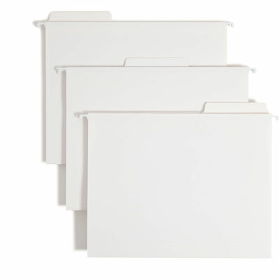 Smead FasTab 1/3 Tab Cut Letter Recycled Hanging Folder, White, 8 1/2" Width x 11" Length, 20 / Box, SMD64002