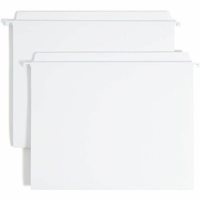 Smead FasTab Straight Tab Cut Letter Recycled Hanging Folder, White, 8 1/2" Width x 11" Length, 20 / Box, SMD64102