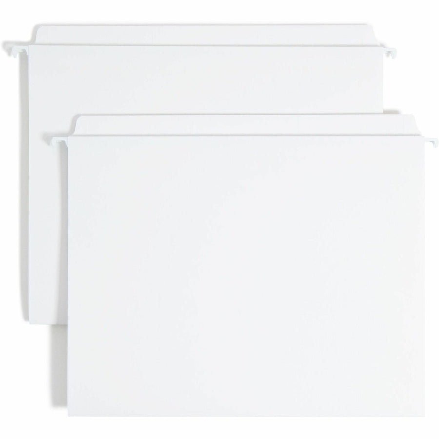 Smead FasTab Hanging File Folders, 11.75" x 10", White, Straight, Assorted, Coated Rod Tip, 20 / Box, SMD64102