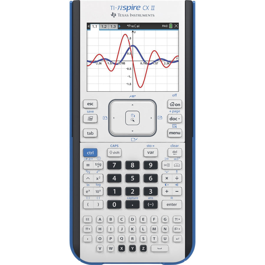Texas Instruments Nspire CX II Graphing Calculator, TI-Nspire, 7.3" x 2", Gray, TEXNSPIRECXII
