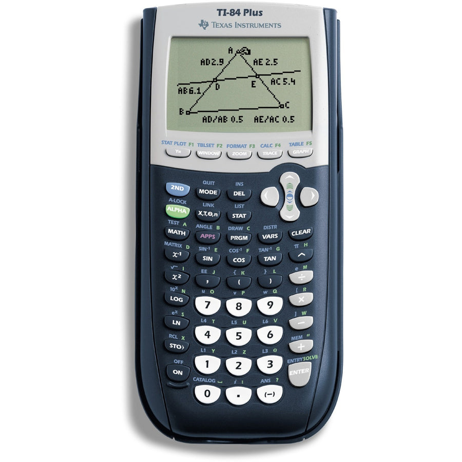 Texas Instruments TI-84 Plus Graphing Calculator, 3.3" x 0.9", Black, TEXTI-84PLUS