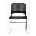 Norstar Office Boss Black Stack Chair With Chrome Frame 2 Pcs Pack, 2 / Carton, BOPB1400BK2