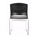 Norstar Office Boss Black Stack Chair With Chrome Frame 5 Pcs Pack, 5 / Carton, BOPB1400BK5