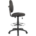 Norstar Office Boss Stand Up Fabric Drafting Stool with Foot Rest, Black, BOPB1690BK