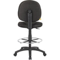 Norstar Office Boss Stand Up Fabric Drafting Stool with Foot Rest, Black, BOPB1690BK