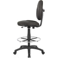 Norstar Office Boss Stand Up Fabric Drafting Stool with Foot Rest, Black, BOPB1690BK