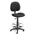 Norstar Office Boss Stand Up Fabric Drafting Stool with Foot Rest, Black, BOPB1690BK