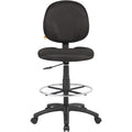 Norstar Office Boss Stand Up Fabric Drafting Stool with Foot Rest, Black, BOPB1690BK