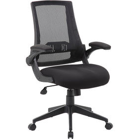 Norstar Office Boss Mesh Back, Flip Arm Task Chair, BOPB6776BK