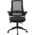Norstar Office Boss Mesh Back, Flip Arm Task Chair, BOPB6776BK