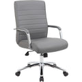 Norstar Office Boss Modern Executive Conference Chair-Ribbed Grey, Ribbed Gray, BOPB696CRBGY