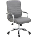 Norstar Office Boss Modern Executive Conference Chair-Ribbed Grey, Ribbed Gray, BOPB696CRBGY
