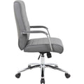 Norstar Office Boss Modern Executive Conference Chair-Ribbed Grey, Ribbed Gray, BOPB696CRBGY