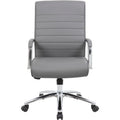 Norstar Office Boss Modern Executive Conference Chair-Ribbed Grey, Ribbed Gray, BOPB696CRBGY