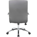 Norstar Office Boss Modern Executive Conference Chair-Ribbed Grey, Ribbed Gray, BOPB696CRBGY