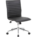 Norstar Office Boss Black Vinyl Armless Hospitality Chair, BOPB9534CBK