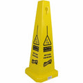 Genuine Joe Bright 4-sided Caution Safety Cone, Yellow, 5 / Carton, GJO58880CT
