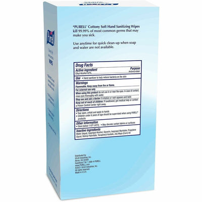 Gojo PURELL Cottony Soft Sanitizing Wipes, White, 12 / Carton, GOJ902712CT