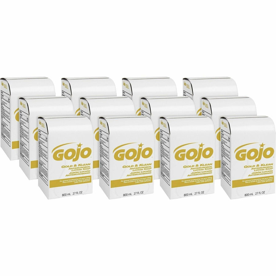 Gojo® Gold & Klean Antimicrobial Lotion Soap, Bio-based, 12 / Carton, GOJ912712CT