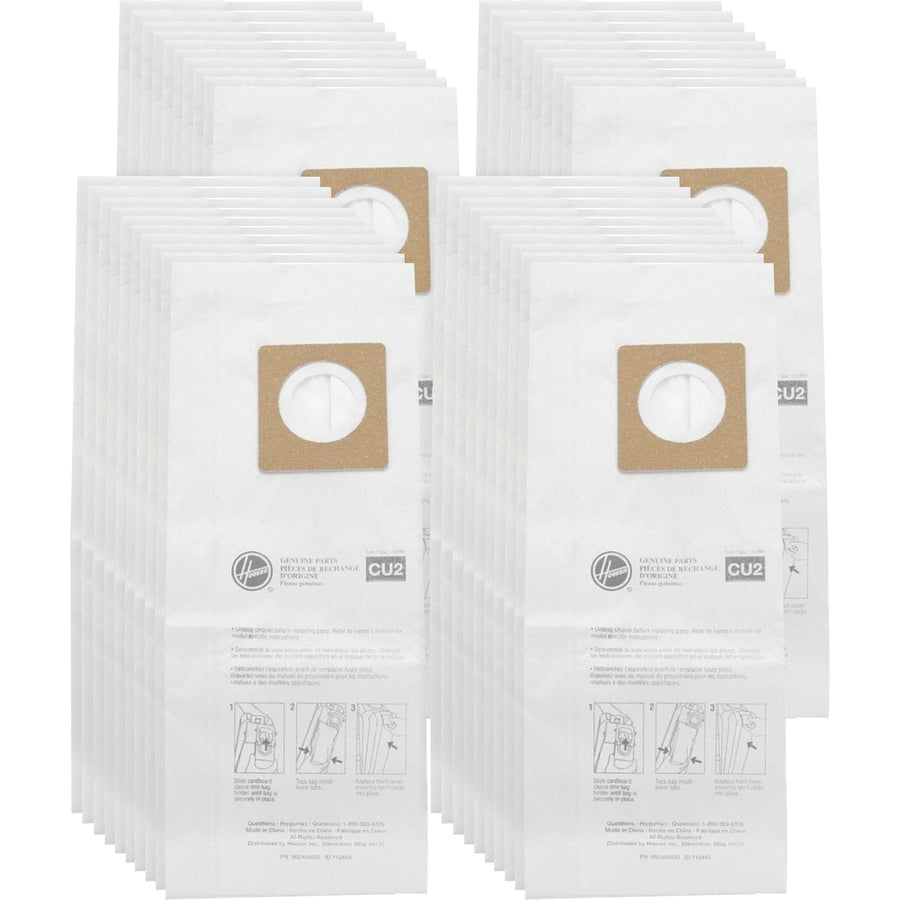 Hoover HushTone Vacuum Bags, White, Micro Allergen, 4 / Carton, HVRAH10143CT
