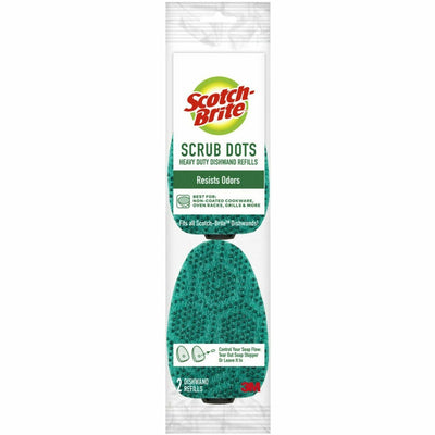 3M Scotch-Brite Scrub Dots Dishwand Refill, Green, 7 / Carton, MMM48827CT