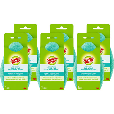 3M Scotch-Brite Bath Scrubber Refills, Blue, 6 / Carton, MMM560RCT
