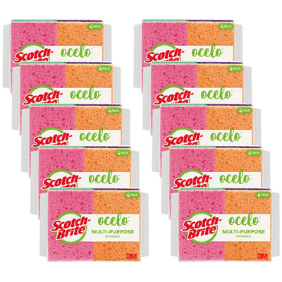 3M Scotch-Brite StayFresh Sponges, Assorted, 10 / Carton, MMM7274FDCT