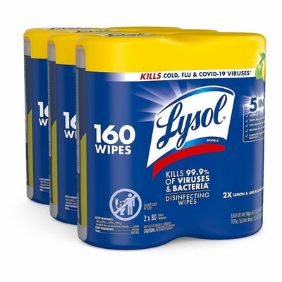 Reckitt Benckiser plc Lysol Disinfecting Wipes, White, 3 / Carton, RAC80296CT
