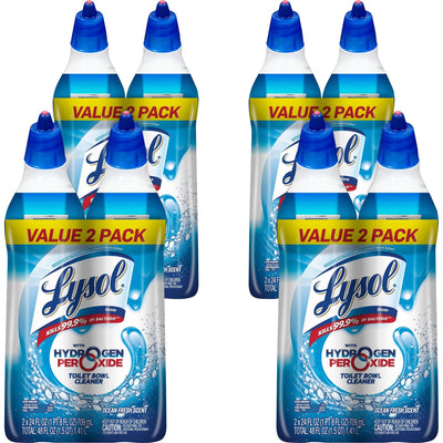 Reckitt Benckiser plc Lysol Hydrogen Peroxide Toilet Cleaner, Blue, 4 / Carton, RAC96084CT