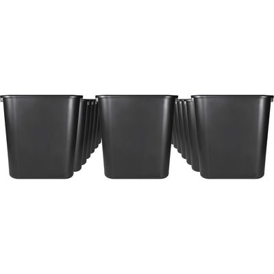 Sparco Rectangular Wastebasket, Black, 7 gal, SPR02160CT