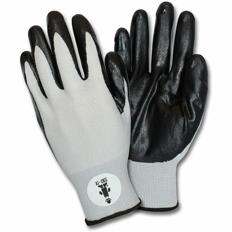 Safety Zone Nitrile Coated Knit Gloves, XXL, Gray, Comfortable, 1 Dozen, SZNG-NIDEX-2X-G